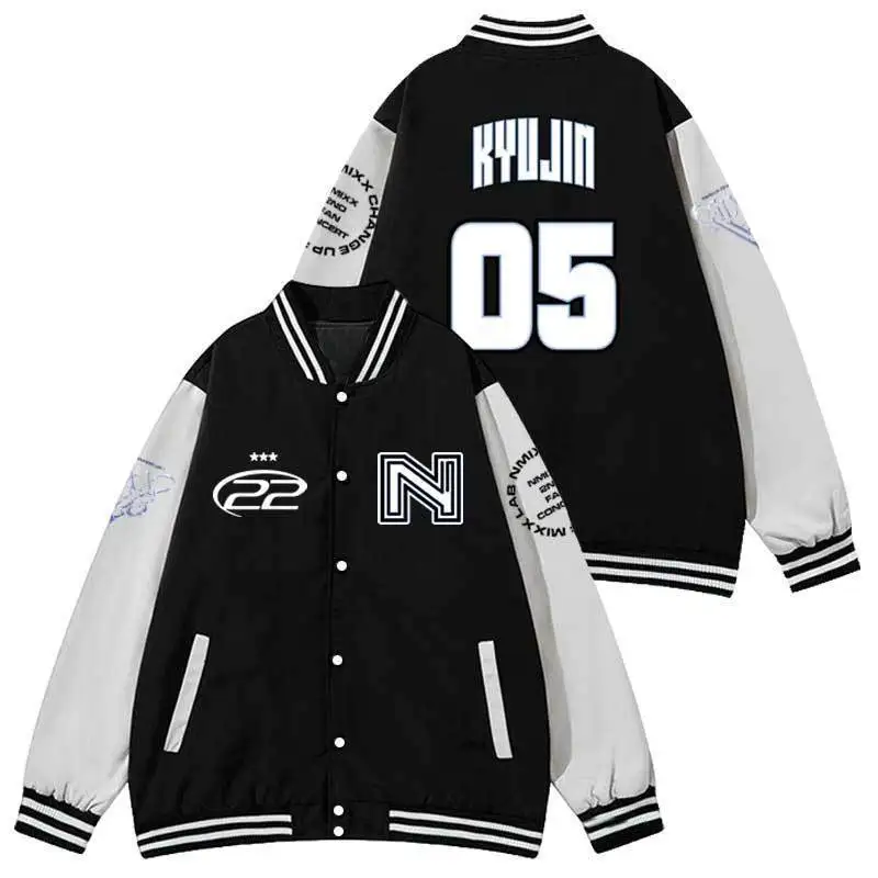 Nmixxs Jacket 2025 FM Concert NMIXXS CHANGE UP MIXX LAB Baseball Jersey Jacket American Style Couple Costume Casual Scene Top