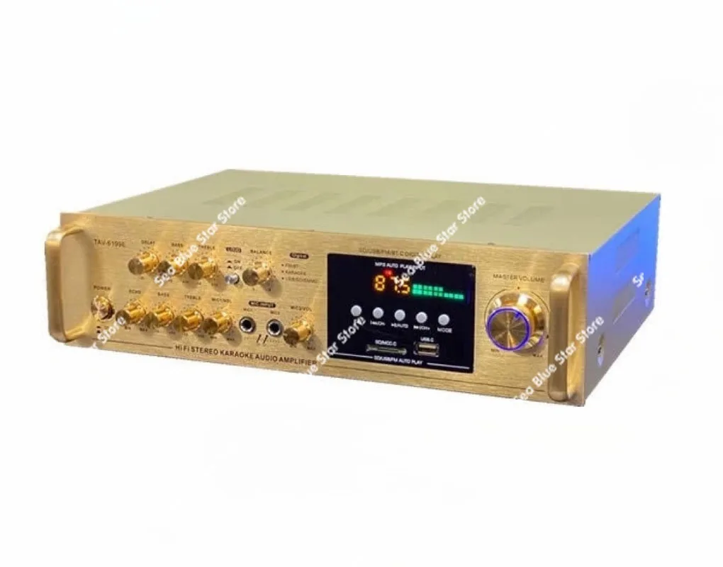 Power amplifier 6199E five-channel 220V 1000W Bluetooth power amplifier household karaoke pre-amplifier high power