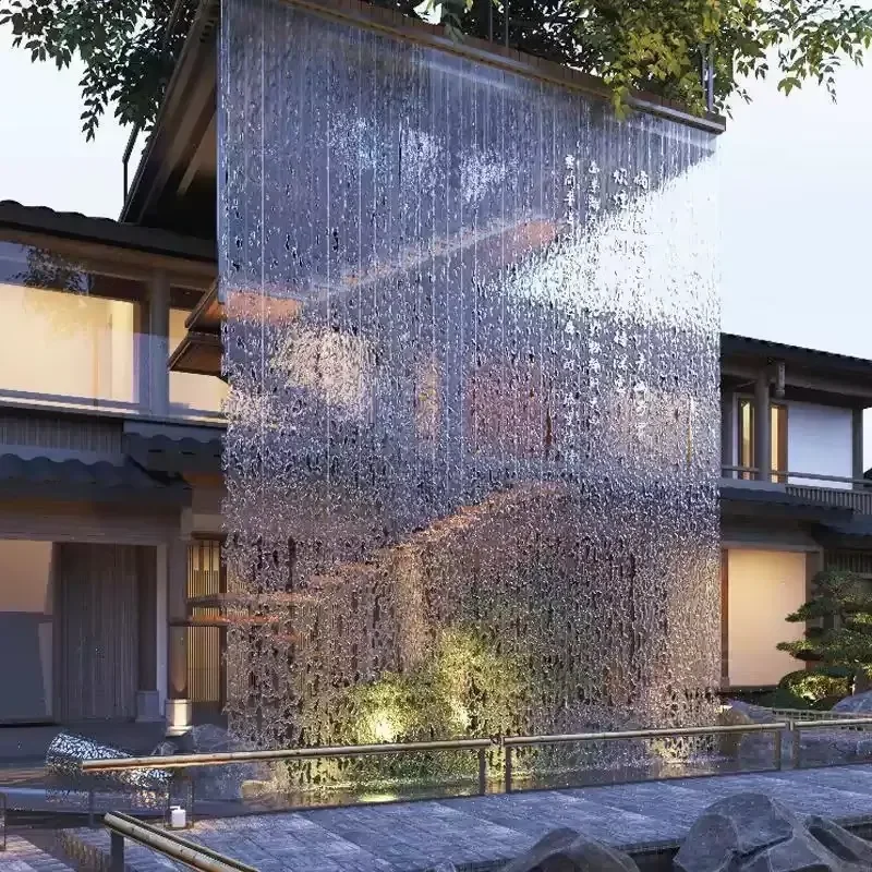 Swimming Pool Indoor and Outdoor Water Curtain Waterfall with Nozzle High Quality Stainless Steel 304 Customized Patio