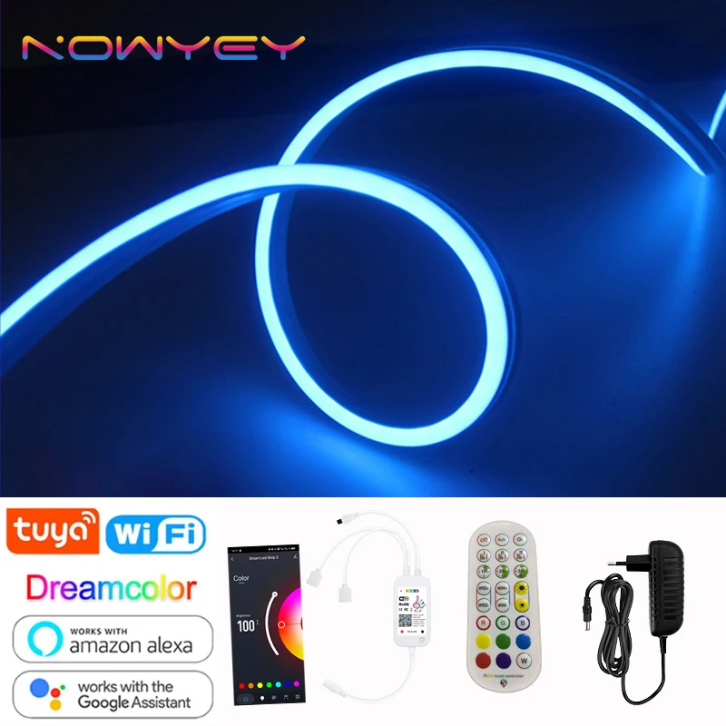 

24V LED Neon Light With RGB Music Bluetooth Controller Waterproof Silicone Flexible LED Strip light Christmas Decoration