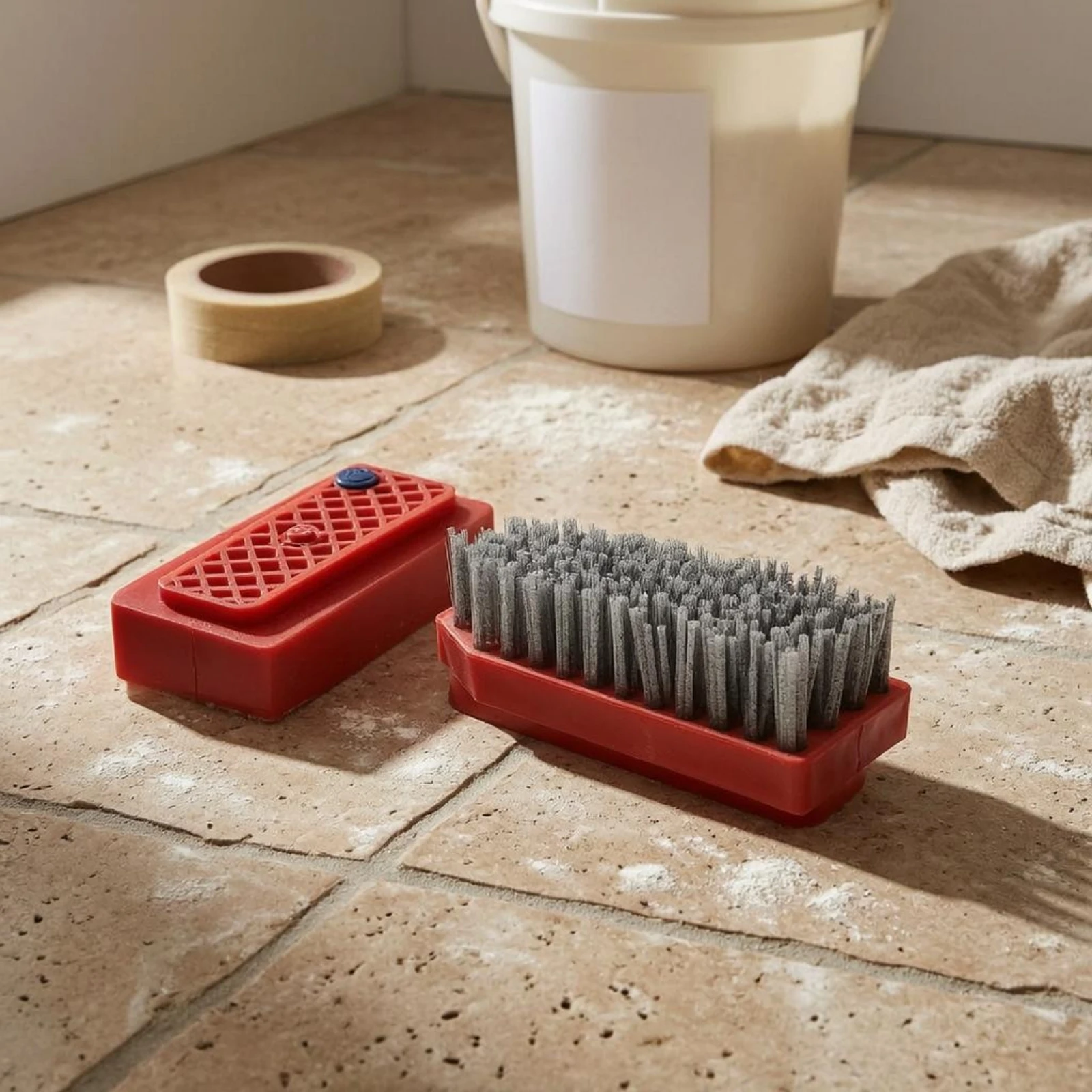 Stone Polishing Brush Rectangular Antiqued Finishing Brush Surface Tool Plastic Base Long-Lasting