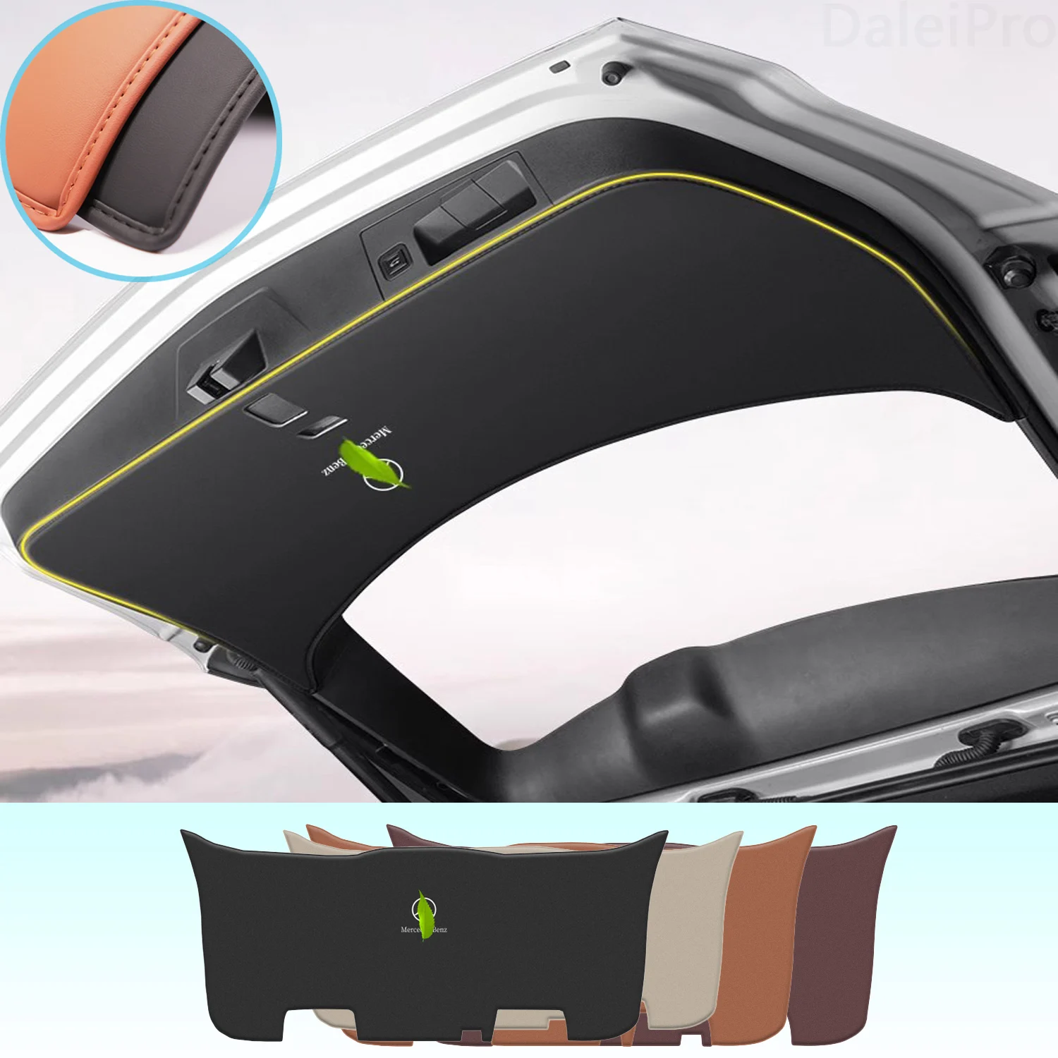 For Mercedes Benz GLA X157 2020-2024 Car Liftgate Protection Mat Rear Trunk Protection Cover Anti-kick Leather Decoration Pad