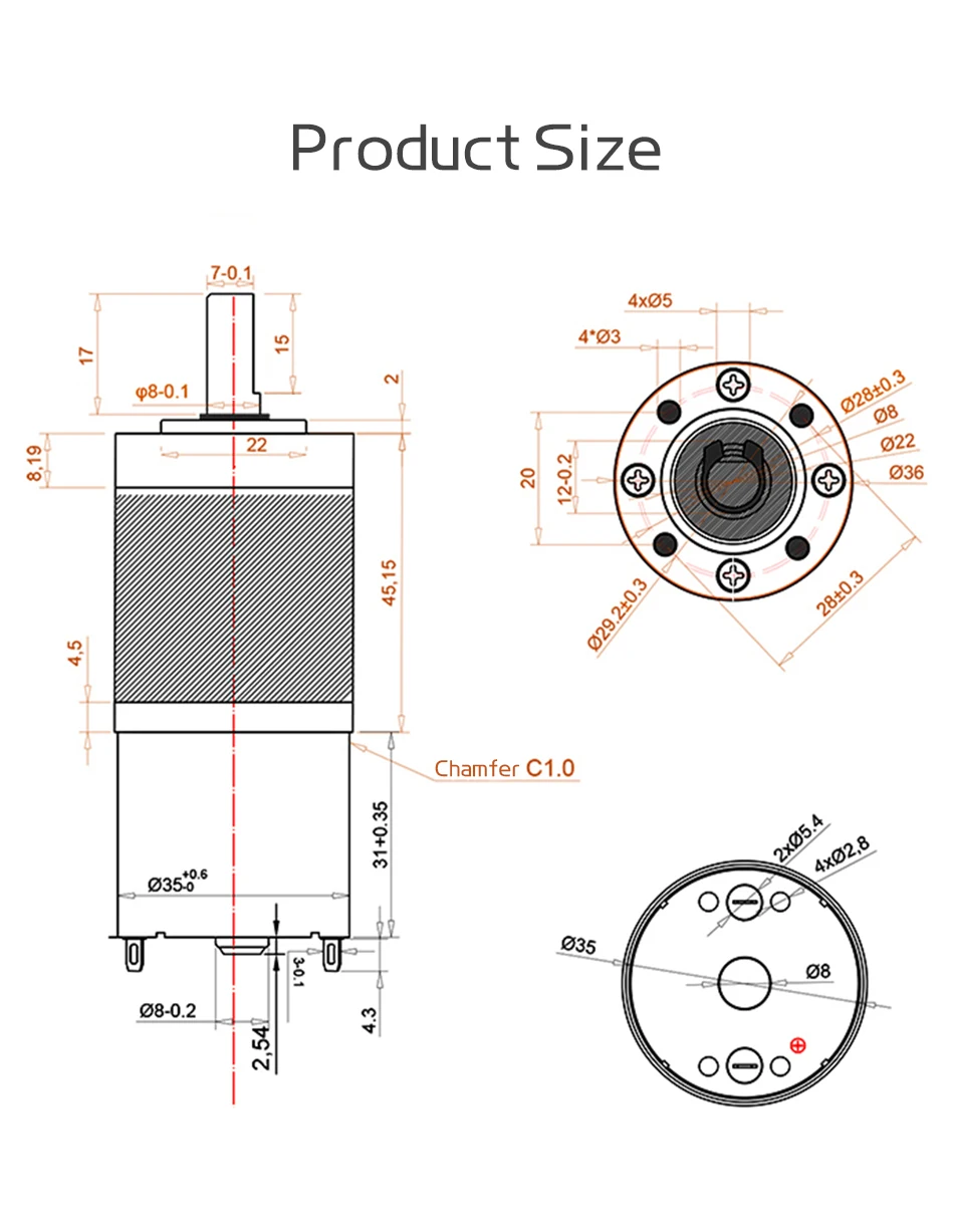 36GP-3530 Planetengetriebemotor DC 12V/24V Einstellbare Geschwindigkeit ​ ​ 8 U/min ~ 1621 U/min Micro-Gleichstrom-Bürstenmotor mit hohem Drehmoment – Detail 1