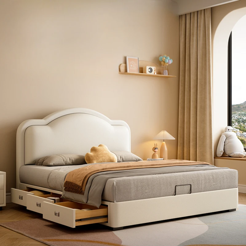 Nordic Storage Childrens Bed Modern Drawers Solid Wood Bed Princess Comferter Camas De Dormitorio Furniture Home