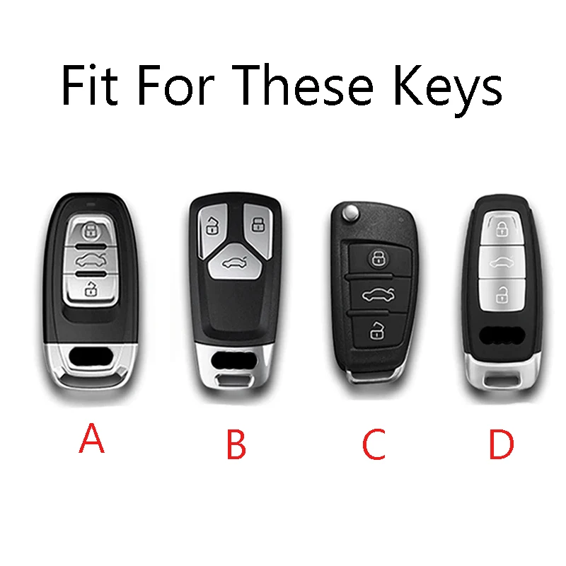 New Car Remote Key Case Cover Shell Fob for Audi A3 A4 B9 A6 A7 4K A8 E-tron Q5 Q8 C8 D5 SQ8 Key Protection Bag Accessories