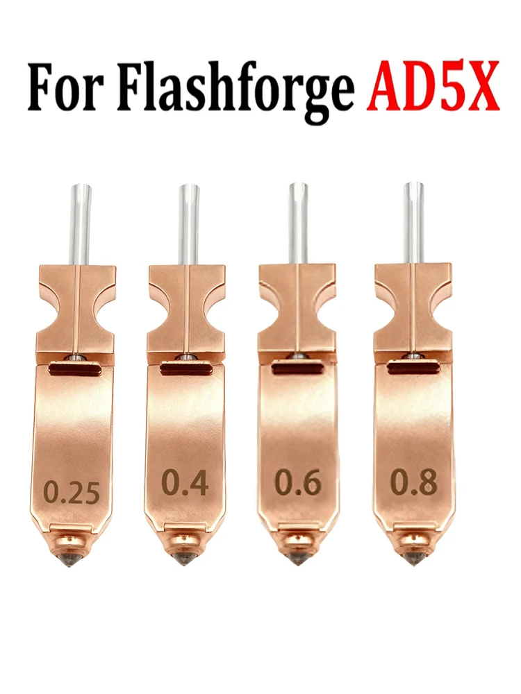 Dysze zamienne Flashforge AD5X, odłączane, 0.4 0.6 0.25 0.8mm, do Hotendu Flashforge AD5X, szybkozłączka, blok grzejny. — zdjęcie produktu 7