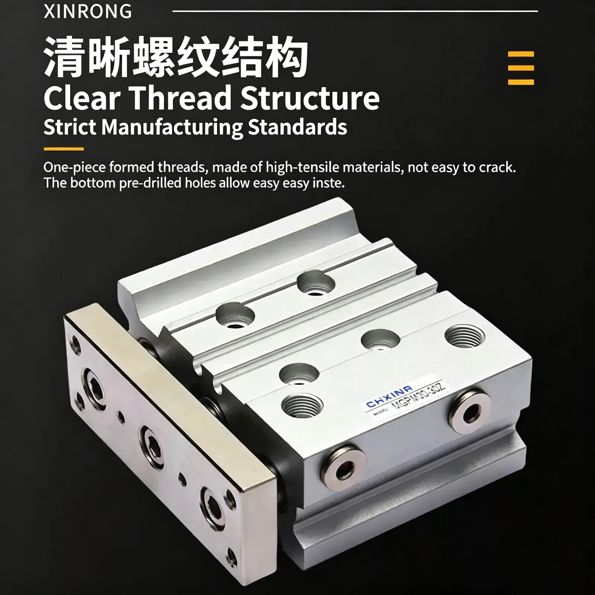 Three-axis three-rod cylinder with guide rod MGPM12/16/20/25*20/30/40/50/75/100/150Z200