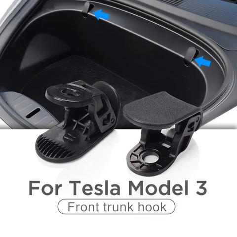 2 шт. крючок для переднего багажника автомобиля для Tesla Model 3 2017-2020, установка зажима для извлечения, крючок для автомобильного запасного ящика, ABS, авто аксессуары для интерьера