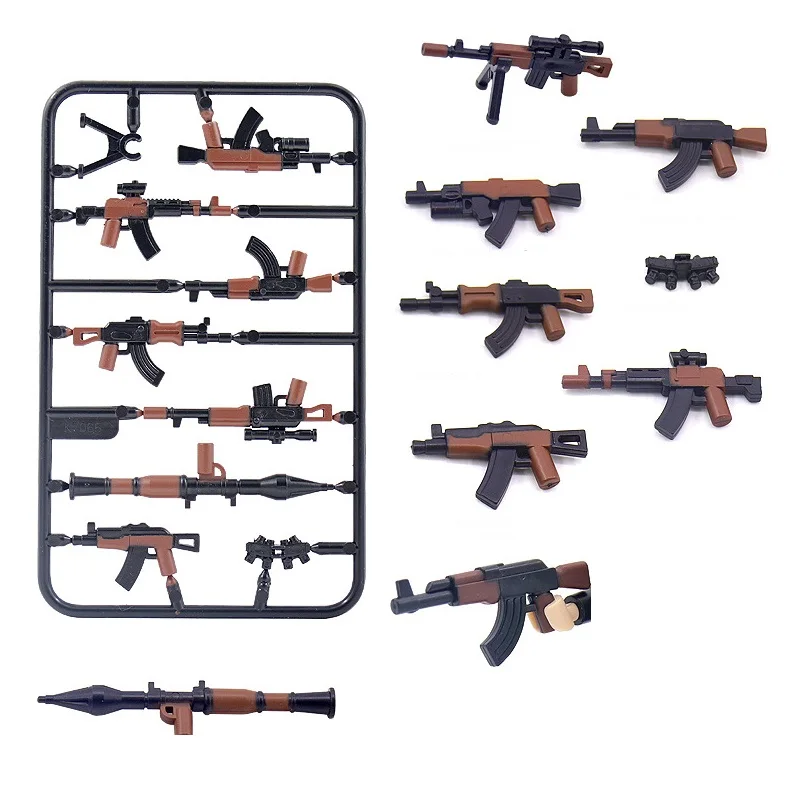 Military Camouflage Weapons Parts MOC SWAT Special Forces Soldier Guns Police Army Playmobil Figures Mini Building Block Toys