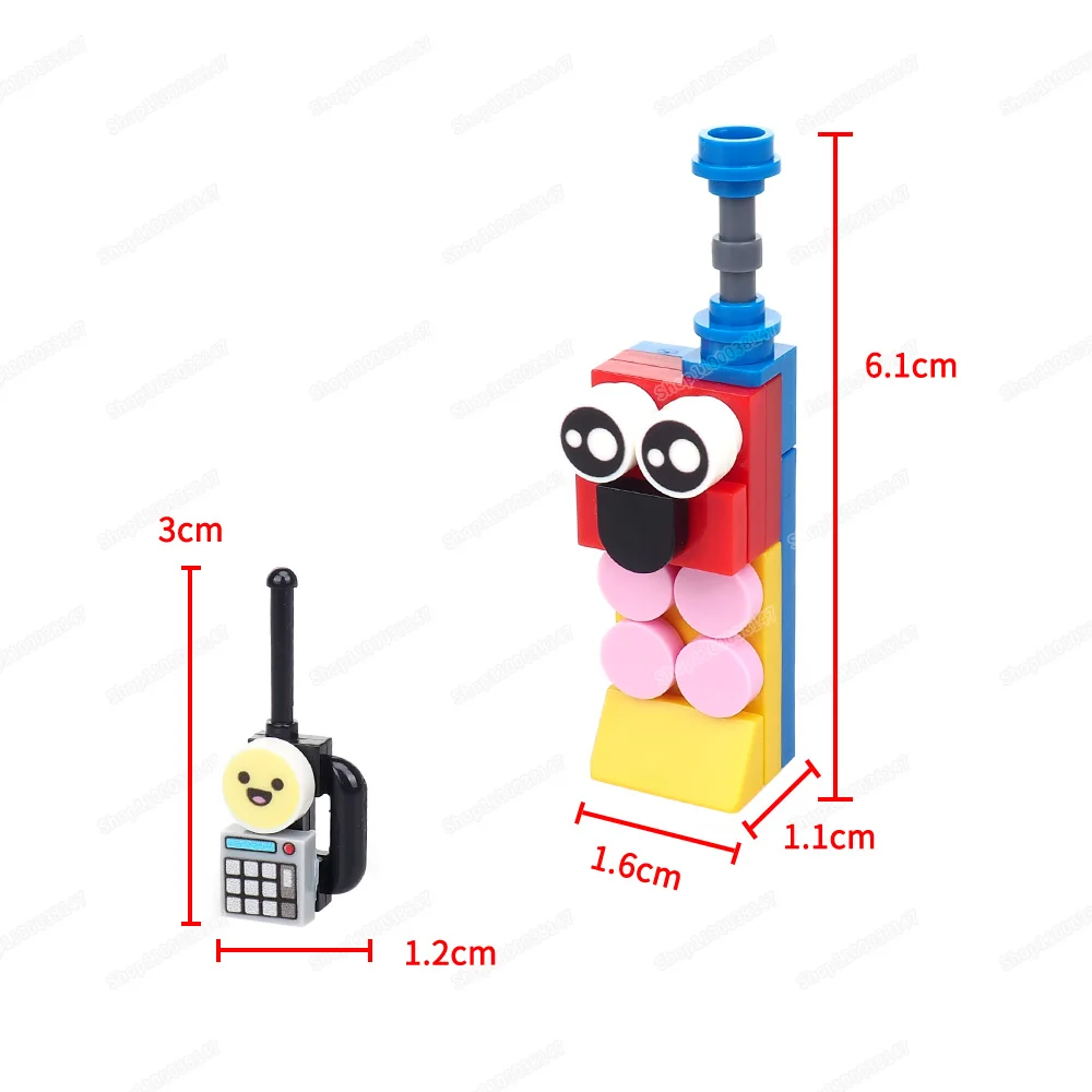 Ollie Last Call Building Block Moc Monster Game Assemble Equipment Mini Walkie Talkie 1 Big 1 Small Scenes Model Child Gift Toys