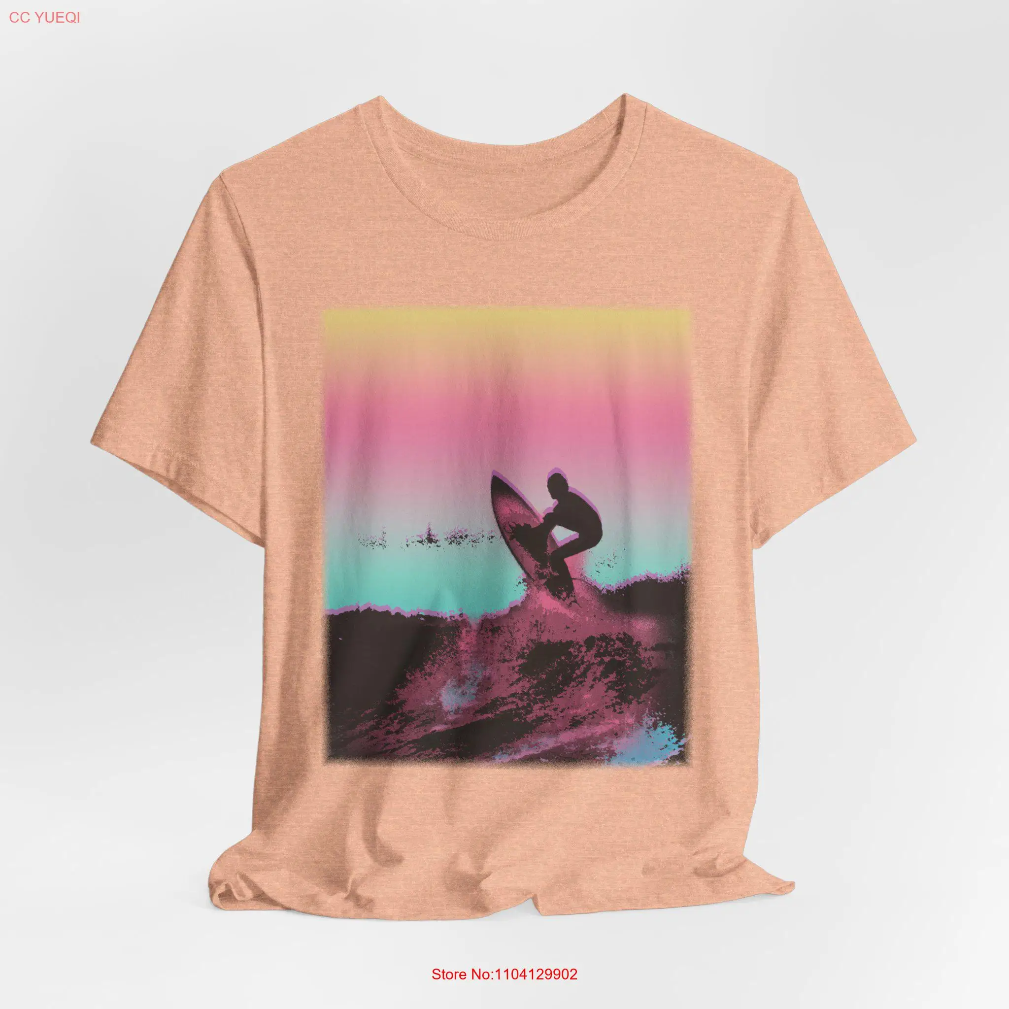 

Wave Rider T Shirt Beach Surfer Unique for her Lover Vintage Style long or short sleeves