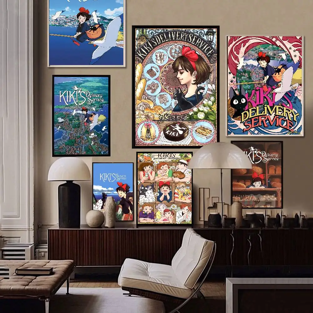 K-Kikis D-Delivery S-Service Anime Self-adhesive Art Poster Fancy Wall Sticker for Decoration Vintage Decorative Painting