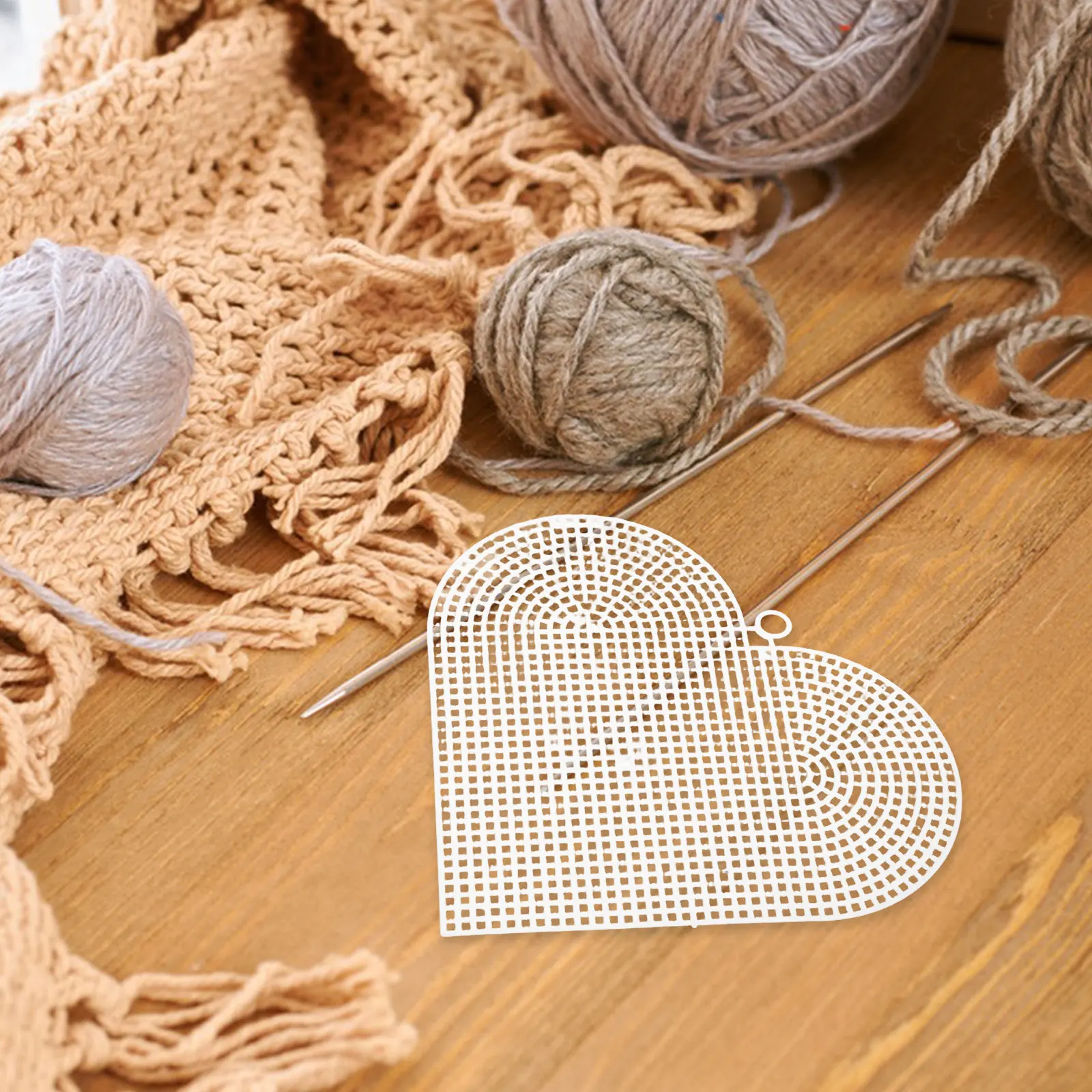 30Pcs White Heart Mesh Canvas Sheets Pe Breathable Sturdy Blank for Embroidery Stitch Knit Crochet Yarn Craft Supplies