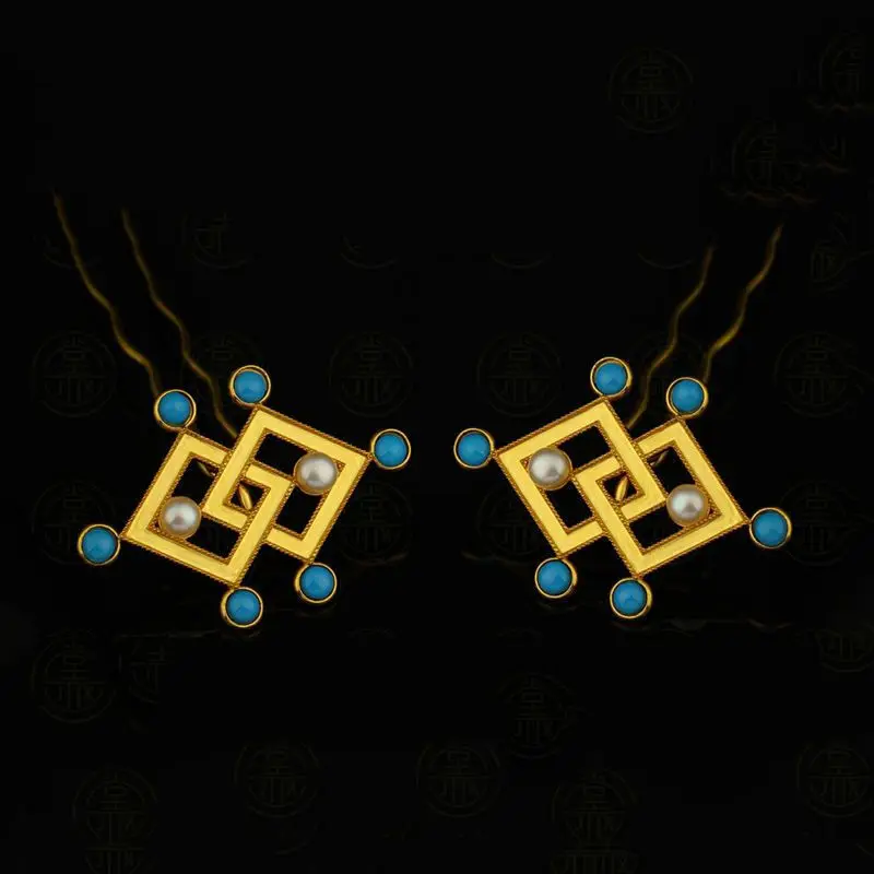 2025 Chinese Bun Embedded Bao Fang Sheng Pattern Hair Hairpin Hanfu Antique  Accessories Tang Style Embellished Flower Hairpin