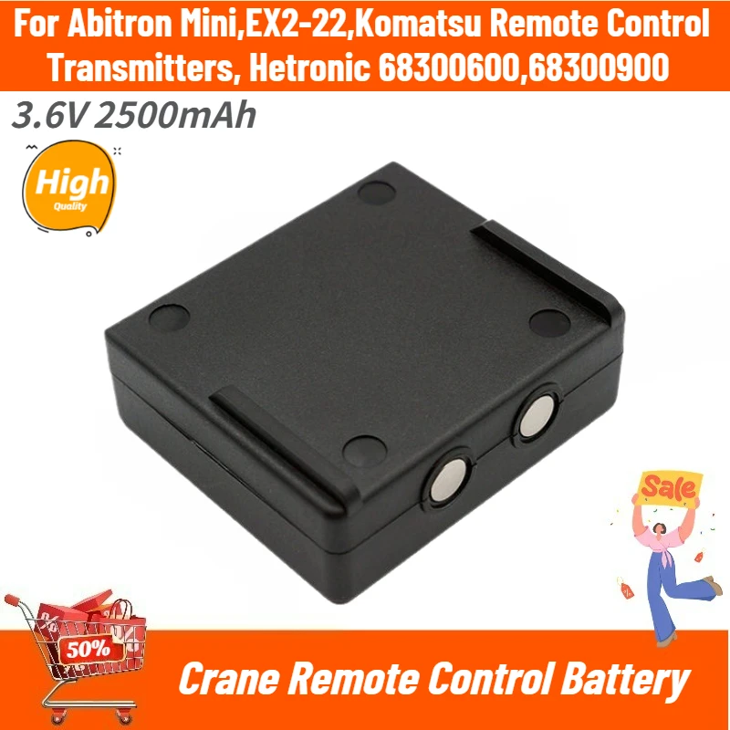 3.6V 2500mAh High Quality Battery for Komatsu Remote Control Transmitters,Hetronic 68300600,68300900, Abitron Mini,EX2-22