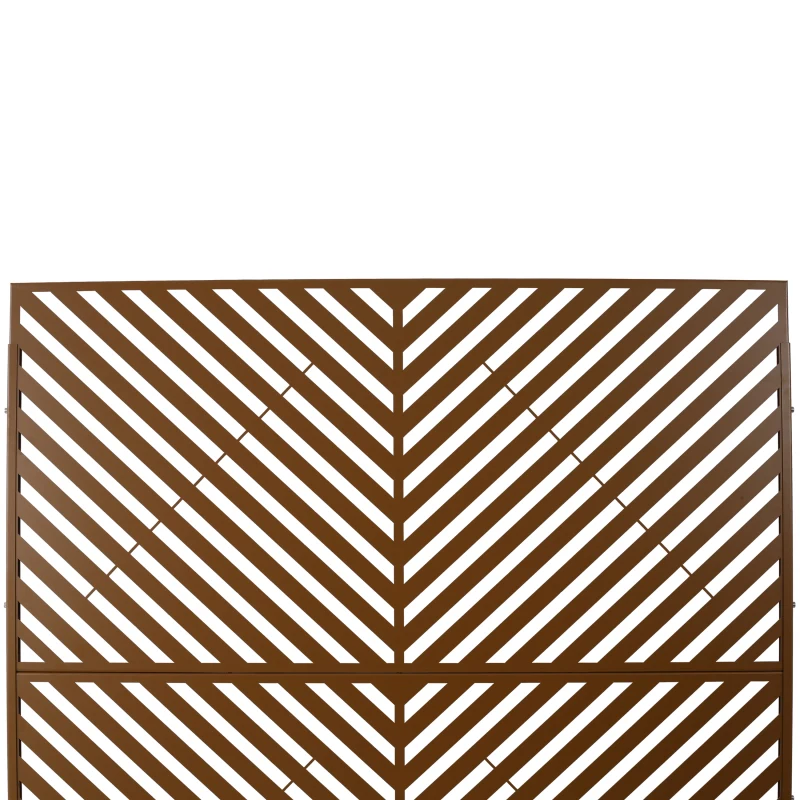 Outdoor & Indoor Privacy Screen Metal Privacy Screen 76" H×48" W, Freestanding Decorative Privacy Screen for Deck Balcony Patio, Privacy Fence Panels for Outside Lawn Garden PS113 BROWN view 6