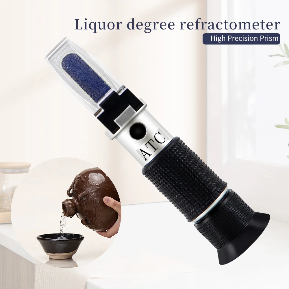 Refractometer Beer Wine Alcohol Meter 0-80% Brix Wort ATC Handheld Tool Hydrometer Concentration Spirits Tester Refractometer