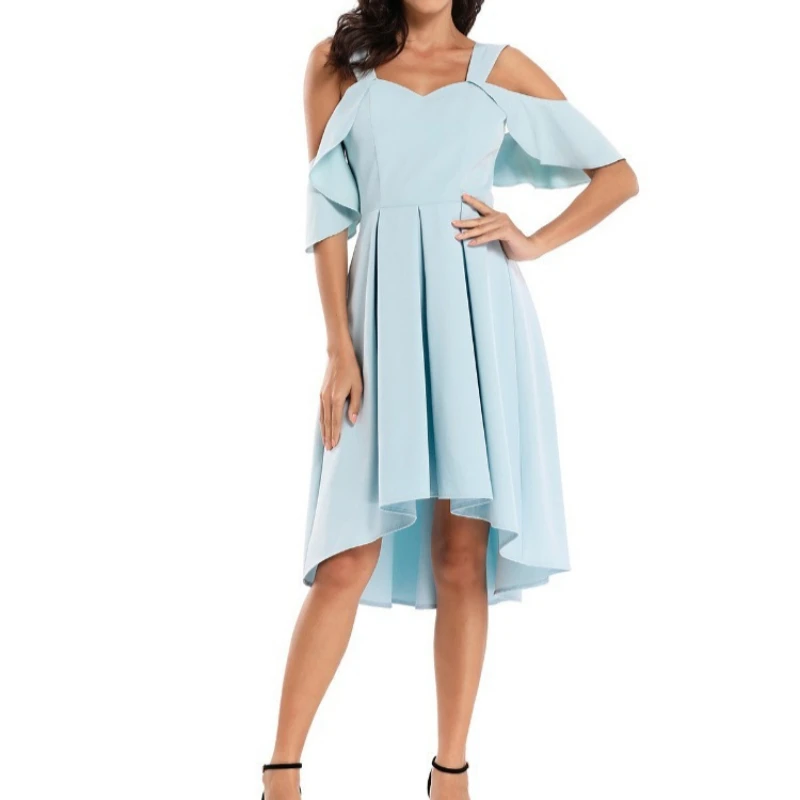 

Новое модное сексуальное платье миди с открытыми плечами и бантом-бабочкой, с коротким рукавом, в уличном стиле, для женщин, летнее, элегантное, простое, 2026