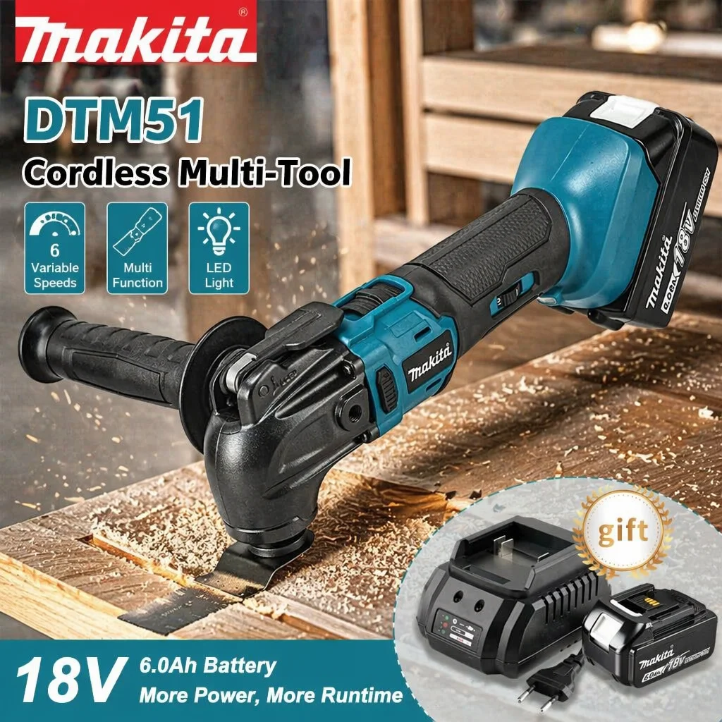 

Makita Battery 18V LXT Rechargeable Lithium Battery Fit Original DTM51 20000OPM Cordless Multi Tool Home Renovation Set