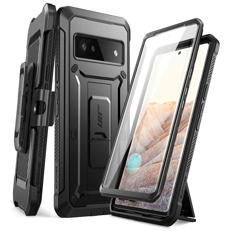 For Google Pixel 7A Case (2023) SUPCASE UB Pro Full-Body Rugged Belt-Clip & Kickstand Case with Built-in Screen Protector