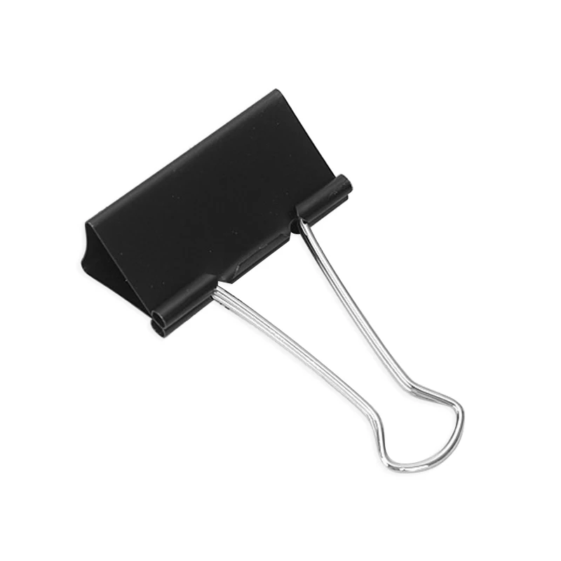 10/5 قطعة مشبك ورق معدني 19 25 32 41 51 مللي متر Foldback المعادن الموثق كليب قبضة سوداء المشابك ورقة وثيقة مكتب القرطاسية المدرسية