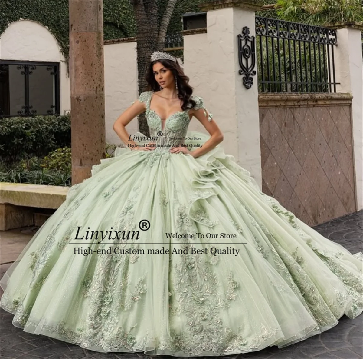 

Princess Ball Gown Quinceanera Dresses With Appliques Lace Customized Sweet 16 Gowns Off Shoulder Mexican Vestidos De 15 Años