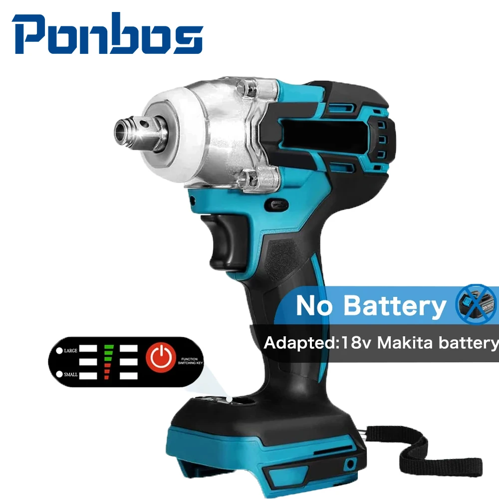 ponbos eletrica brushless impact wrench reparacao auto chave de fenda para makita baterias 18 v 2 01