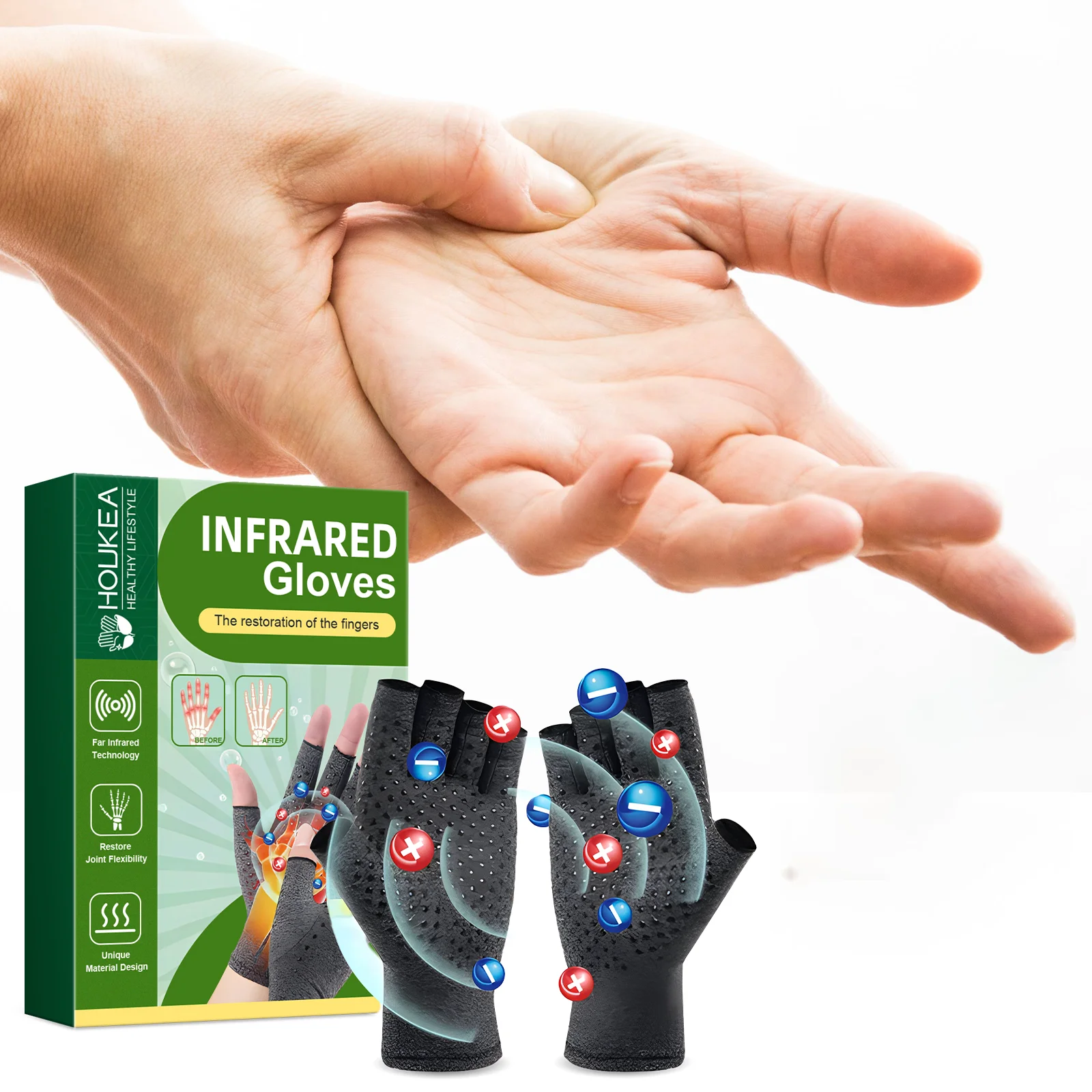Fingerless Compression Gloves Support Gloves Relieve Hand Joint Discomfort Improve Hand Flexibility Warm Comfortable Hand Brace