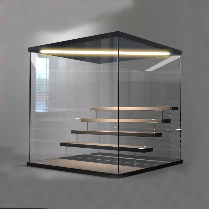 

Lighting Acrylic Display Storage Box For Lego Models With Removable Panel High Transparent Animation Figurines Dust-proof Bins