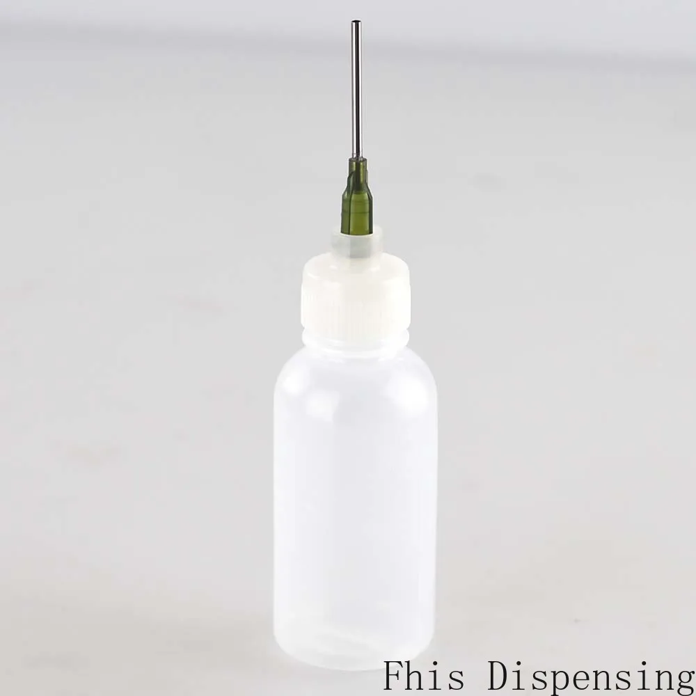 Luer aplicador de plástico para garrafas, aplicador de escape de 30ml 50ml, ponta feita para fechar 14g e tampa com conexão forte pacote de 2
