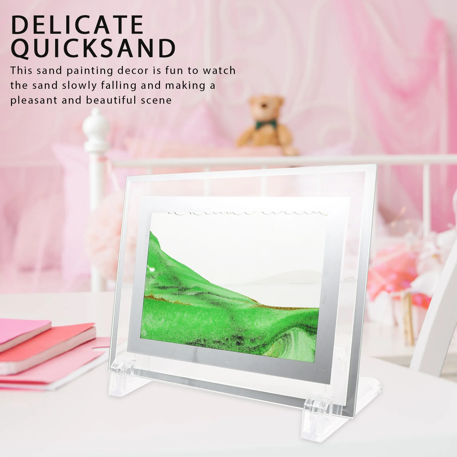 الرمال المتحركة اللوحة تتحرك الرمال الفن ديكور سطح المكتب صورة تدفق الرمال حامل ديكور المنزل الجدول الرمال المتحركة #2