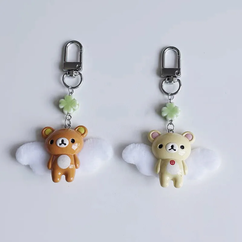 Kawaii Rilakkuma Keychain Car Key Backpack Zipper Accessories Cute Phone Strap Couple Festival Gift Creativity Anime Peripherals