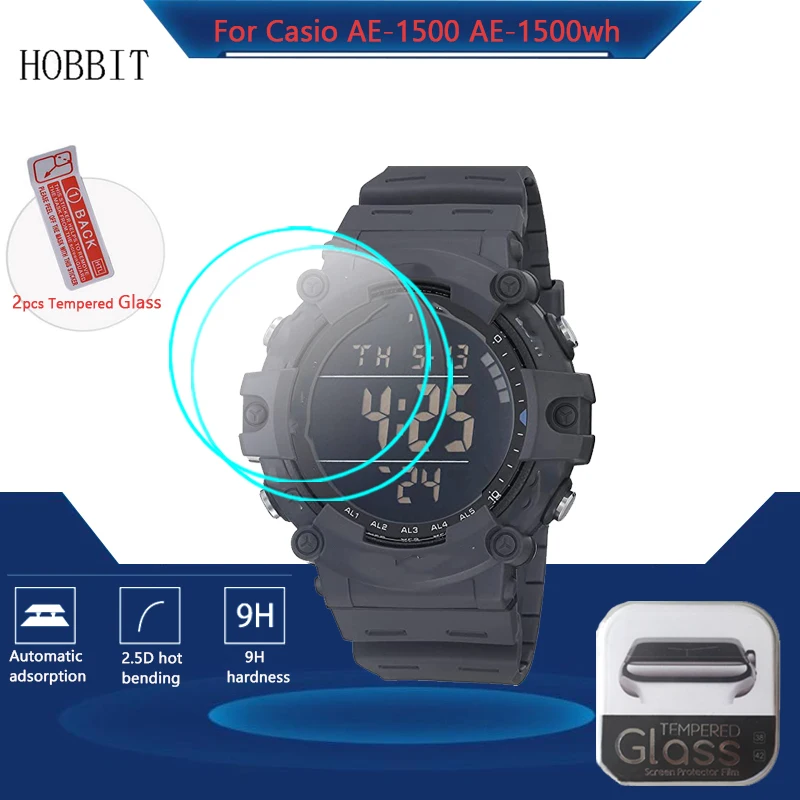 

2 шт. закаленное стекло для Casio AE-1500 AE1500 HD прозрачная защитная пленка для экрана Водонепроницаемая защитная пленка аксессуары для часов