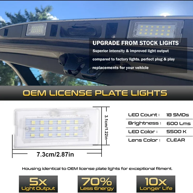 Voor BMW Auto E53 X5 1999-2003 E83 X3 03-10 NJ88 Kofferbak Lampen 2 STKS CANbus Auto LED Aantal Kentekenverlichting 18 Leds 6000 K 12 V Lamp