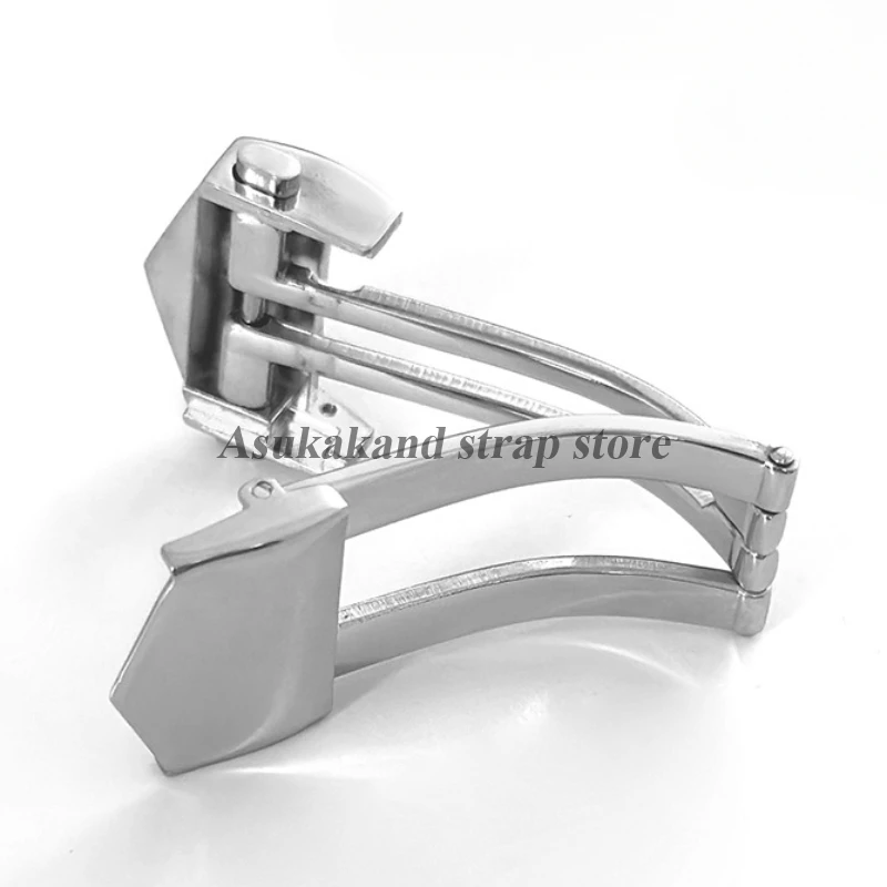 Stainless Steel Solid Folding Buckle 18mm 20mm For TAG Heuer Metal Strap Buckle Silicone Leather Watchband Double Button Clasp