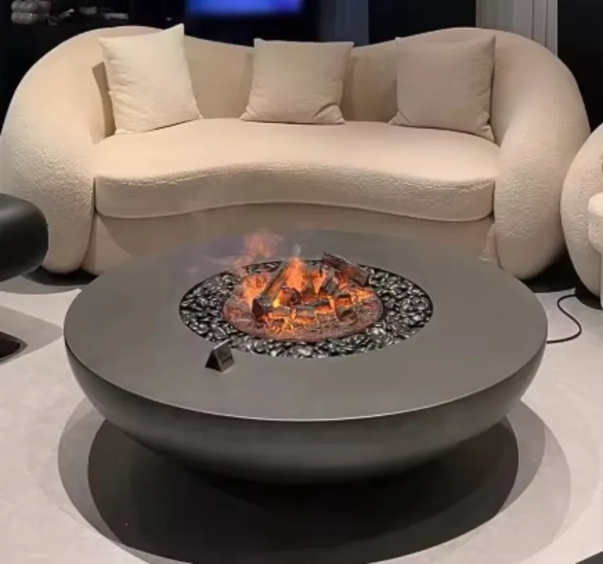 Wall-mounted Contemporary Design Carbon Steel Heating Fireplace Stove for Indoor Use Fireplaces Villas Hotels-Customizable