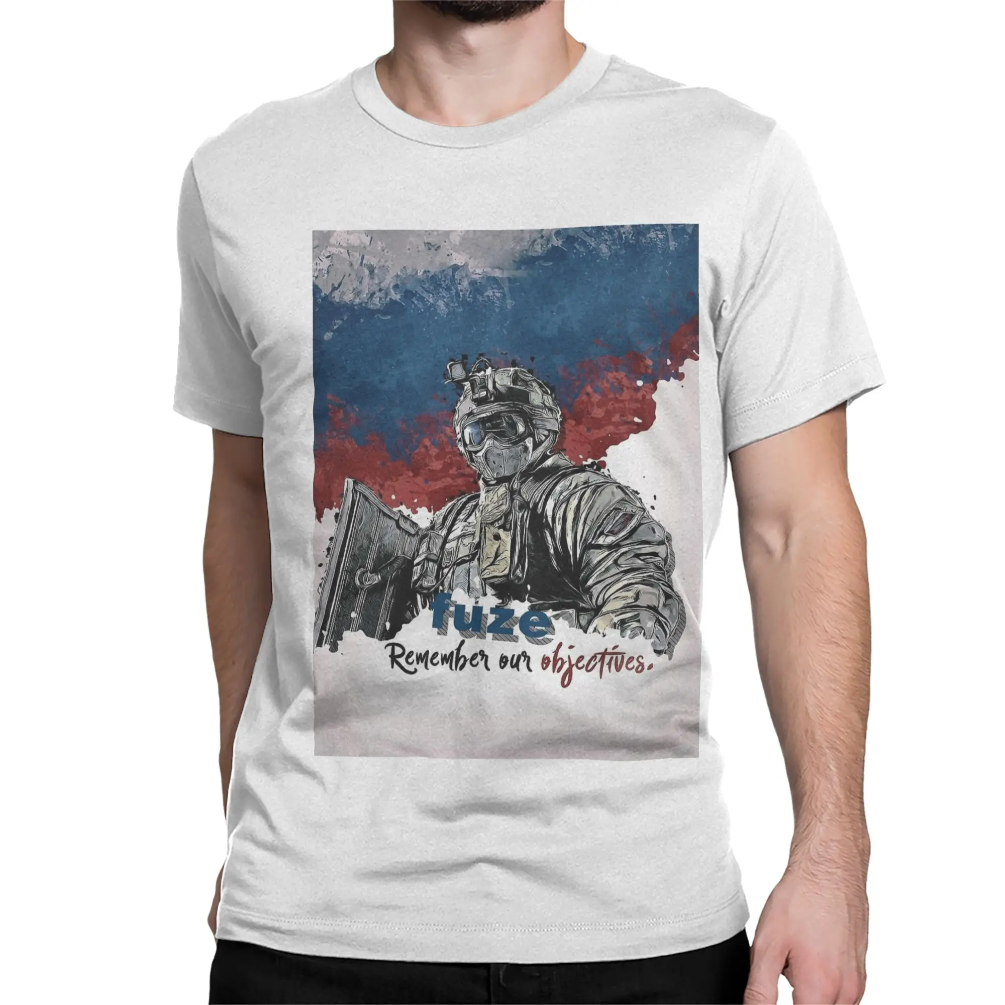 Men Women's Six Siege Operator Fuze Design  Gaming Art T Shirts  Cotton Clothing Vintage Round Collar Tees Original T-Shirt