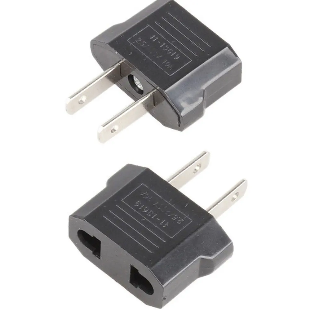 America European Mini EU To US Power Plug Adapter Canada Travel Plug Converter Outlet Wall Power Converter (Black,White)