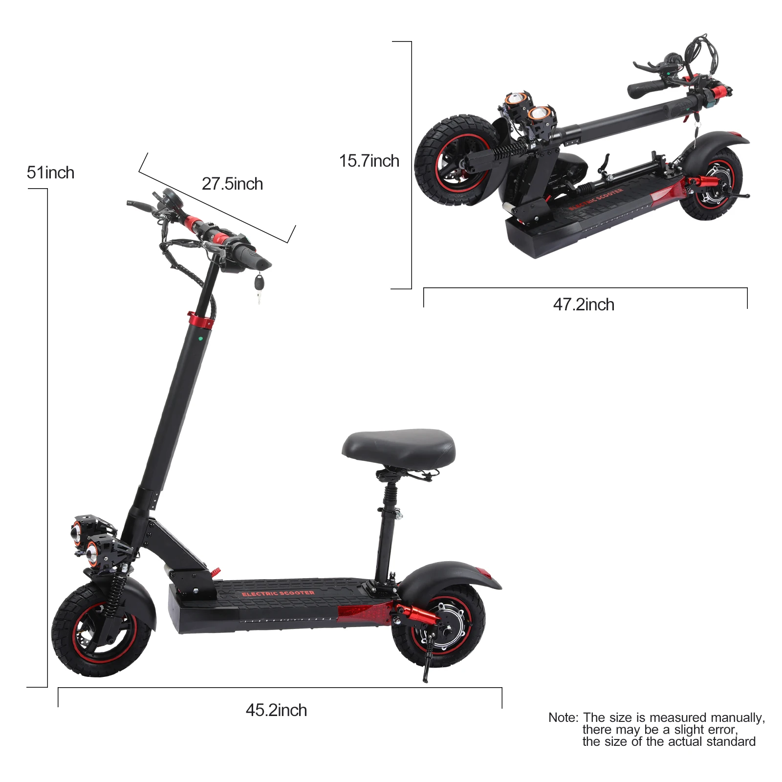 FREEBOY J01 Electric Scooter for Adults and College Students, Folding E-Scooter, 1200W Motor, 27 MPH, 24-Mile Range, Dual Suspension, Dual Disc Brakes - view 6