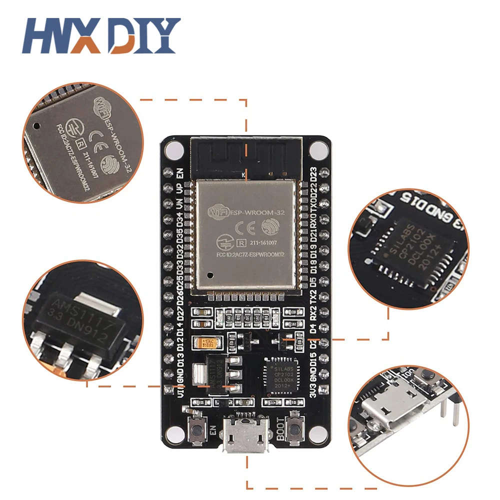 Imagem -03 - Wifi Placa de Desenvolvimento de Cpu de Núcleo Duplo 802.11b g wi fi bt Módulo Ultra-baixo Consumo de Energia Esp32s Esp-wroom-32 Esp32