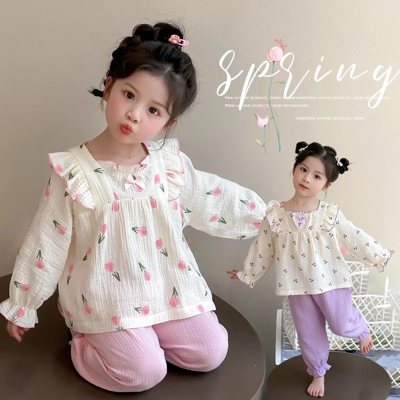 

Baby Girls Pajamas Sets Kids Cotton Sleepwear Child Sleeping Sets Little Girl Pajama Princess Daily Softy Sleepwear Ages 1-9Y