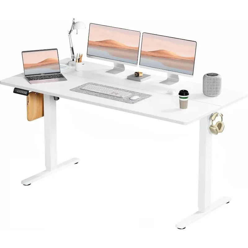 

Adjustable Height Electric Sit Stand Up Down Computer Table, 63x24 Inch Ergonomic Rising Desks for Work Office Home