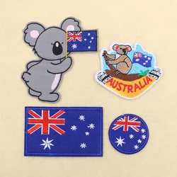 2PCS Australia Flag Koala Custom Iron on Transfers for Clothing DIY Sewing Badge Embroidery Patch Applique Sticker Accessories