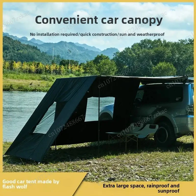Aluminum Alloy Hard Shell SUV Side Canopy, Oxford Fabric Camping Awning for Off-Road Vehicles