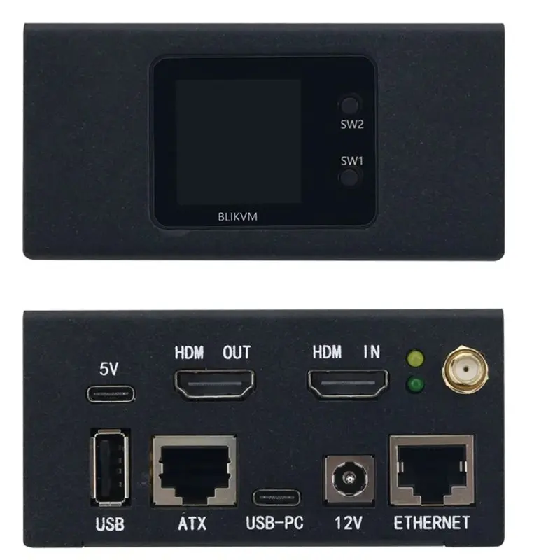Blikvm V4 For Remote Server Operation Allwinner KVM Over IP Poe -Compatible Video Loop IPKVM H313 SOC(EU PLUG)