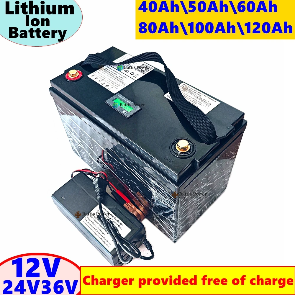 12V 120Ah 100Ah 80Ah 24V 50Ah 24V 60Ah 36V 40Ah 50Ah Lithium Ion Battery For Solar Street Lights Wind Energy Storage Boat+charge