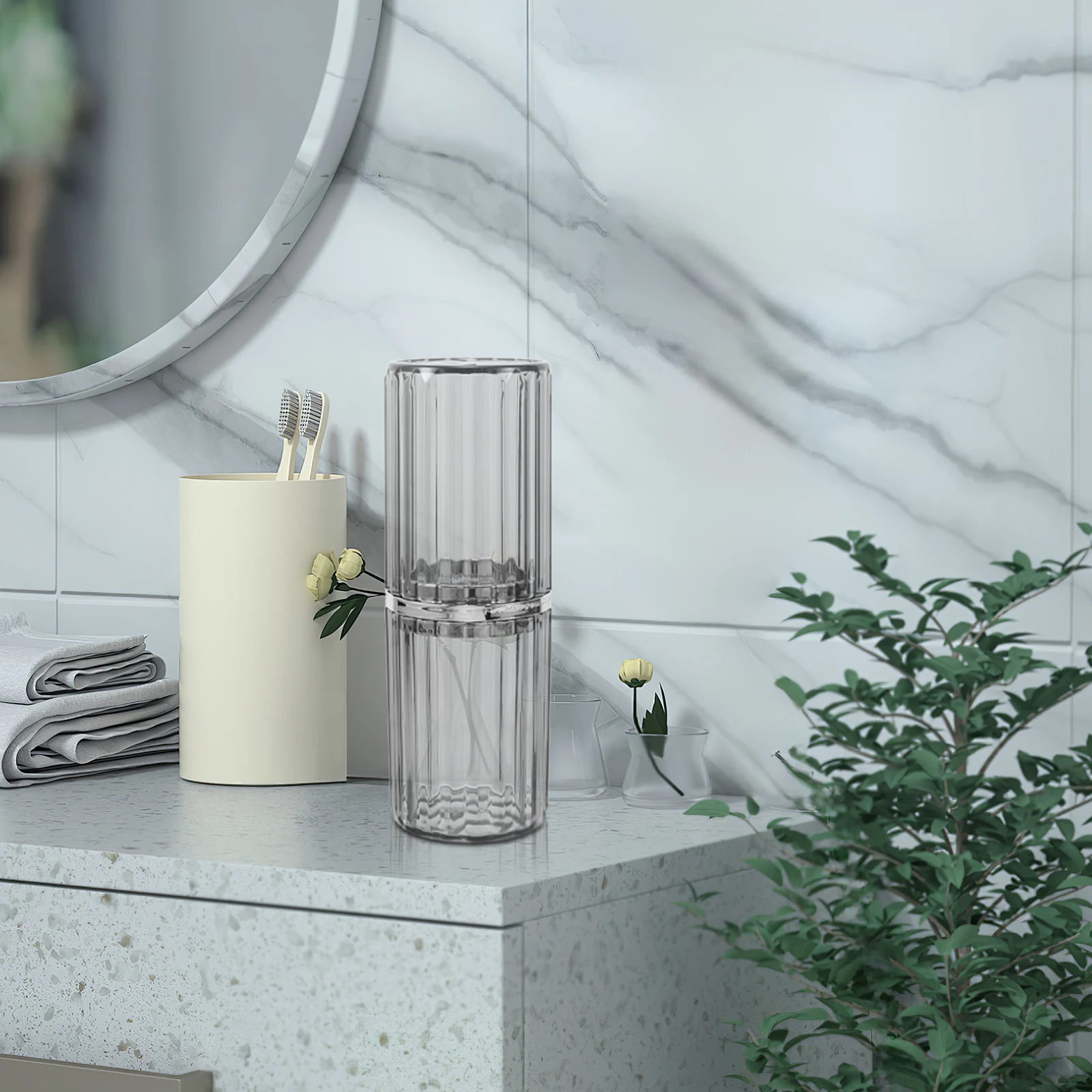 صندوق تخزين معجون الأسنان المحمول لفرشاة الأسنان، منظم مدمج، حقيبة سفر للمدرسة والتخييم ورحلات العمل وأساسيات النظافة