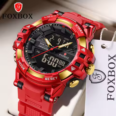 Foxbox LED Digital Men Watch G Style Military Sports Electronic Double Display Date waterproof Quartz Watch Relogio Masculino