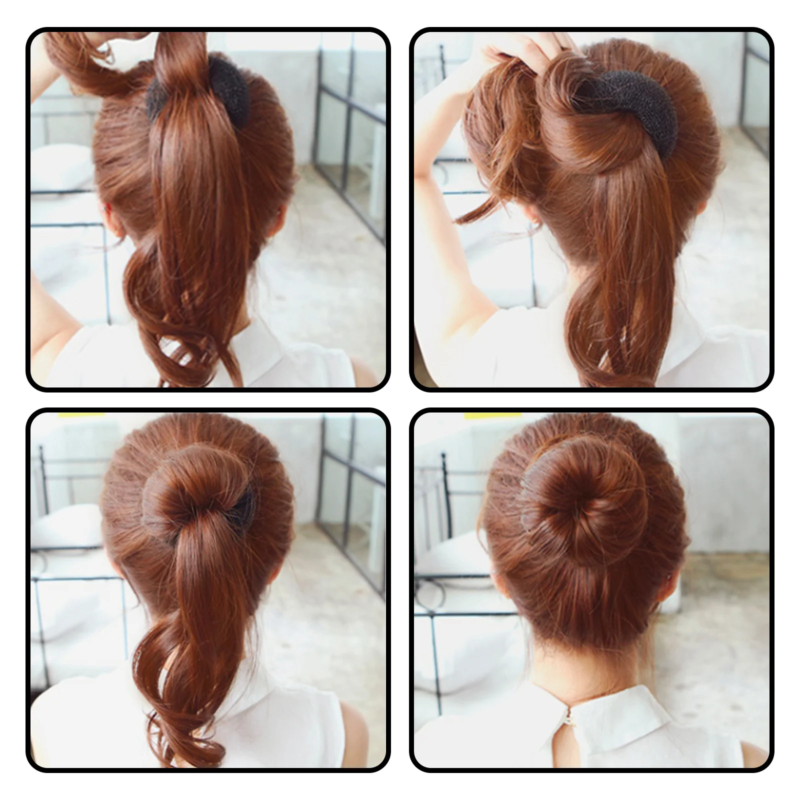 3 قطعة صانع كعكة الشعر مطاطا مقاومة للاهتراء تصفيفة الشعر أداة لحفلات الزفاف حفلة موسيقية مواعيد المحمولة قابلة لإعادة الاستخدام كعكة الشعر المشكل الإناث #4