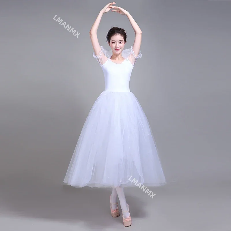 الباليه توتو تنورة فستان رقص المهنية طويل الأبيض تنورات قصيرة للكبار زي الباليه تنورة فستان الباليه لفتاة الاطفال